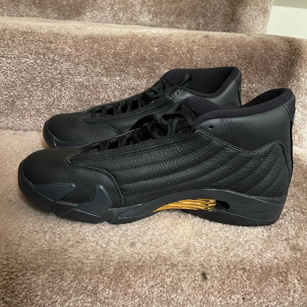 Black & Gold Jordan 14 DMP. - Picture 5 of 7
